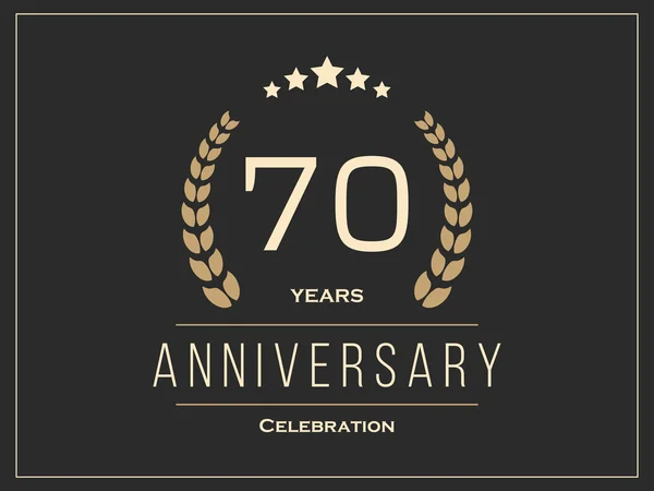 Logotipo della celebrazione del settantesimo anniversario. Logo del 70esimo anniversario . — Vettoriale Stock