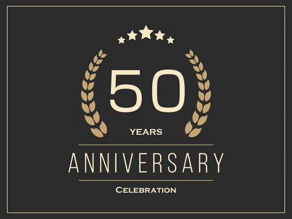 Fifty years anniversary celebration logotype. 50th anniversary logo. — Stock Vector
