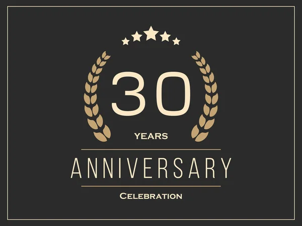 Trettio år anniversary celebration logotyp. 30th anniversary logotyp. — Stock vektor