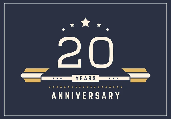 Venti anni anniversario celebrazione logotipo. Logo del ventesimo anniversario . — Vettoriale Stock