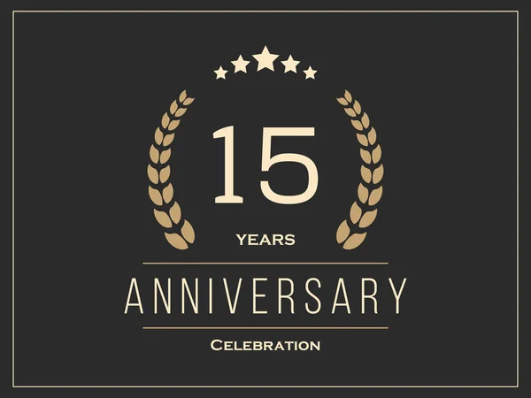 On beş yıl yıldönümü kutlama logo. 15th yıldönümü logosu. — Stok Vektör