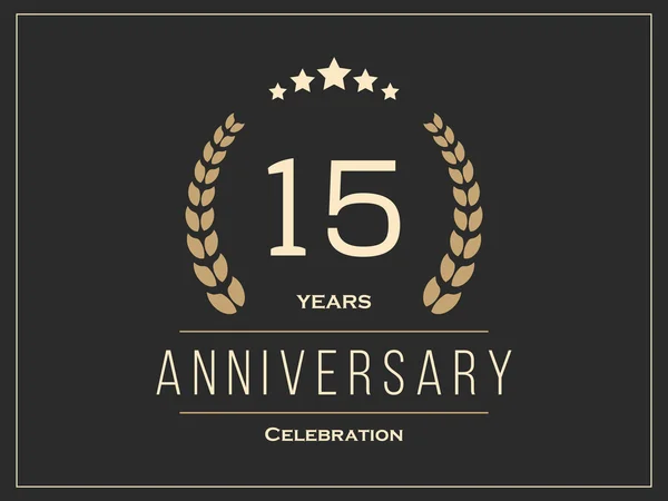 Fifteen years anniversary celebration logotype. 15th anniversary logo. — Stock Vector