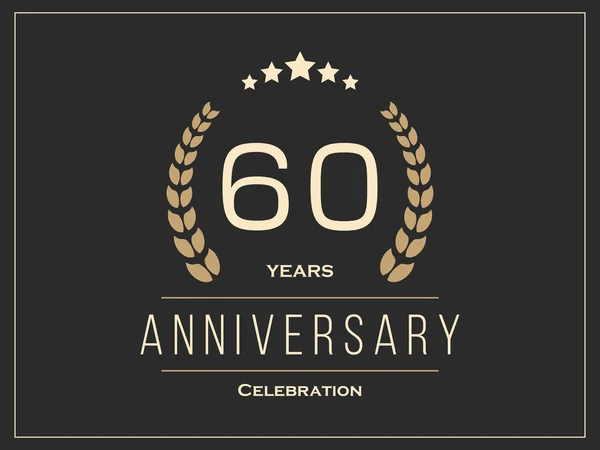 Sextio år anniversary celebration logotyp. 60 jubileumslogotypen. — Stock vektor