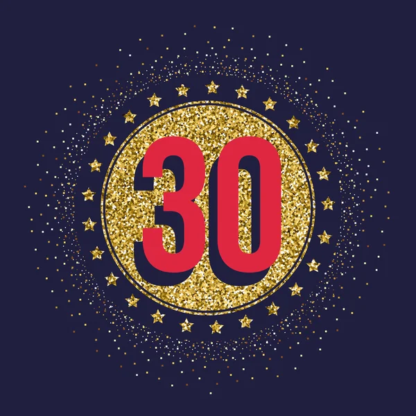 Dertig jaar verjaardag viering logo. 30 verjaardagslogo. — Stockvector