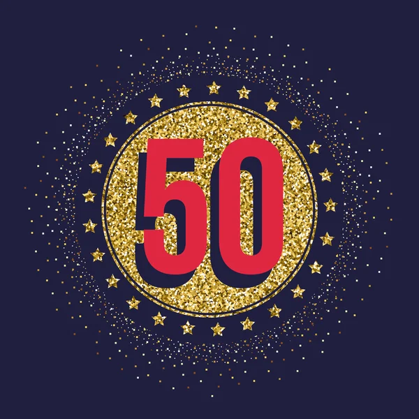 Fifty years anniversary celebration logotype. 50th anniversary logo. — Stock Vector