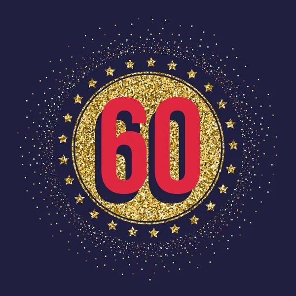 Sessenta anos logotipo celebração aniversário. Logotipo de 60 anos . — Vetor de Stock
