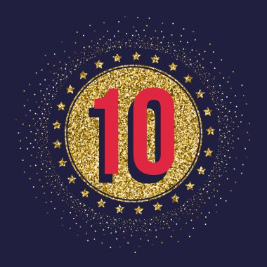 On yıl yıldönümü kutlama logo. 10th yıldönümü logosu.