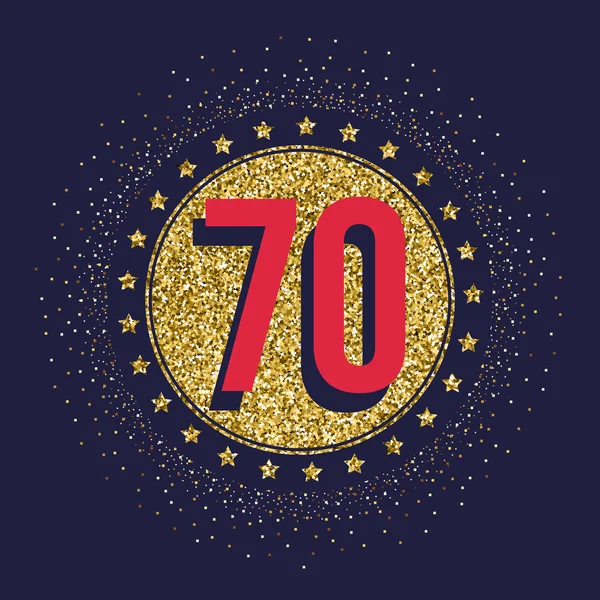 Sessenta anos de festa de aniversário logotipo. Logotipo de 70 anos . — Vetor de Stock
