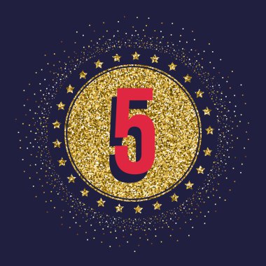 Beş yıl yıldönümü kutlama logo. 5 yıl dönümü logosu.