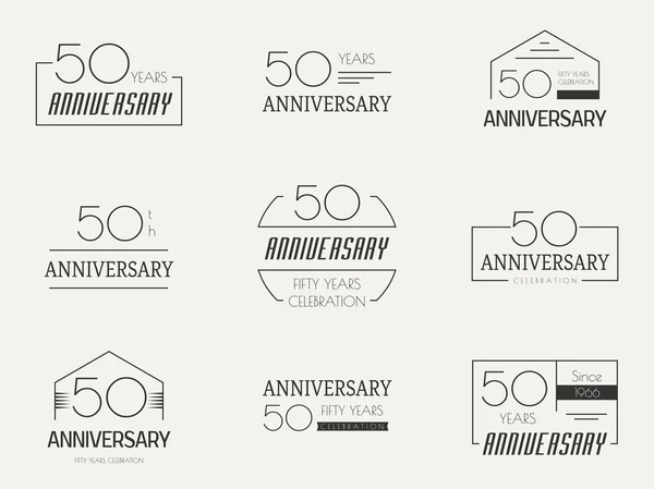 Logotype de célébration de 50 ans. Collection de logo 50e anniversaire . — Image vectorielle