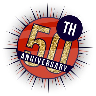 Elli yıl yıldönümü afiş. 50 yıldönümü logosu.