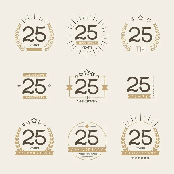 Logotipo de la celebración del 25 aniversario. Colección Logotipo 25 aniversario . — Archivo Imágenes Vectoriales