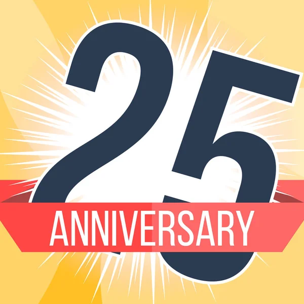 Vinte e cinco anos de aniversário. Logotipo de aniversário 25 . — Vetor de Stock