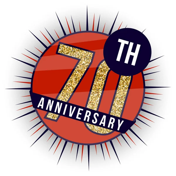 Bandiera del settantesimo anniversario. Logo del 70esimo anniversario . — Vettoriale Stock