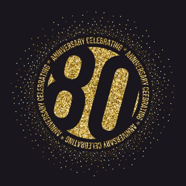 Eighty years anniversary celebration logotype. 80th anniversary logo. clipart