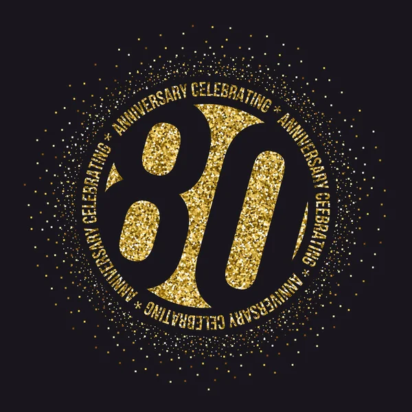 Tachtig jaar verjaardag viering logo. 80ste verjaardagslogo. — Stockvector
