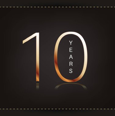 On yıl yıldönümü kutlama logo. 10th yıldönümü logosu.