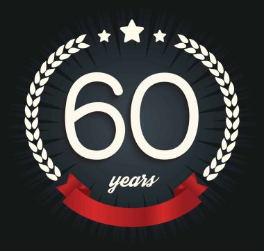 Altmış yıl yıldönümü afiş. 60 yıldönümü logosu. 