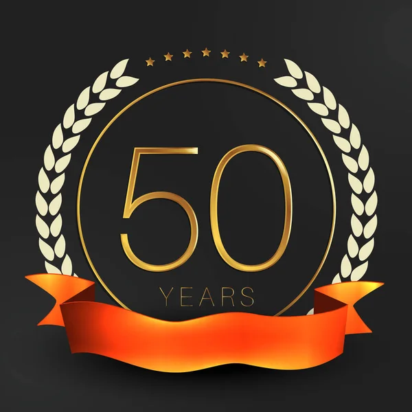 Uno striscione per i cinquant'anni. Logo del cinquantesimo anniversario . — Vettoriale Stock