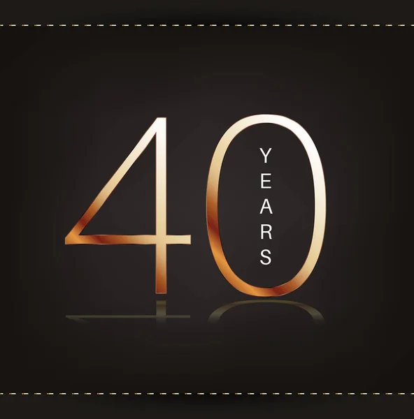Veertig jaar verjaardag viering logo. 40e verjaardagslogo. — Stockvector