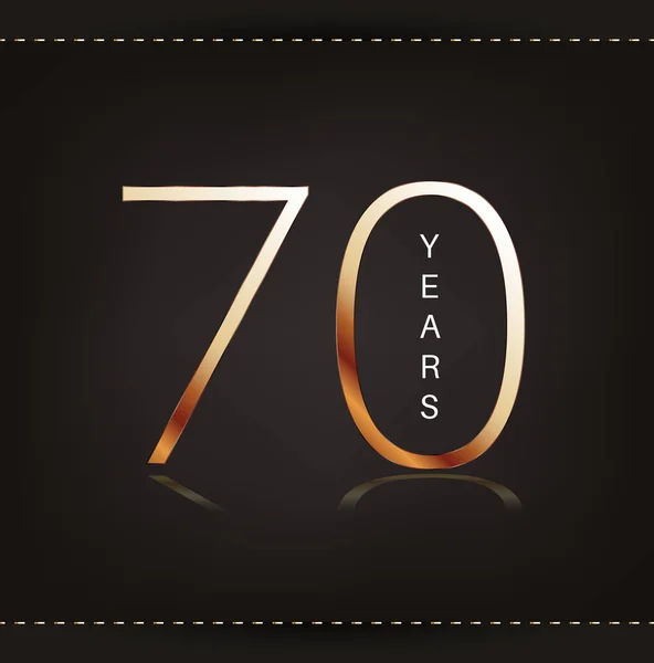 Zeventig jaar verjaardag viering logo. 70ste verjaardagslogo. — Stockvector