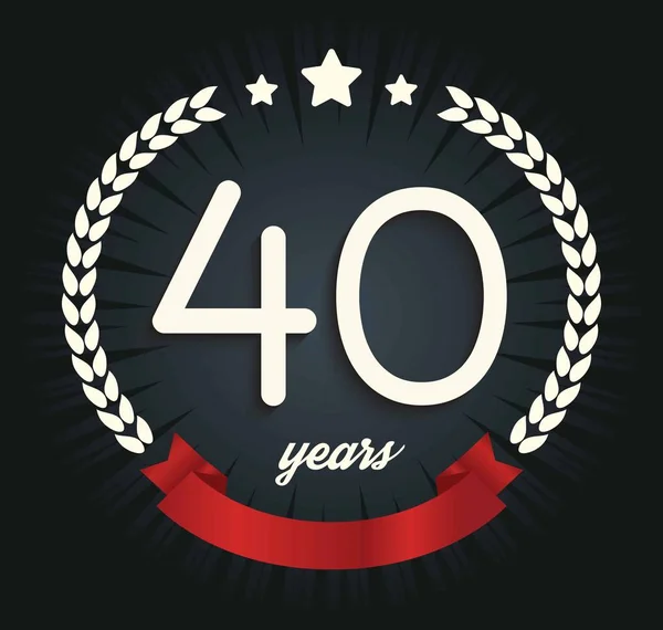 40 Jahre Jubiläumsbanner. Logo zum 40. Jahrestag. — Stockvektor