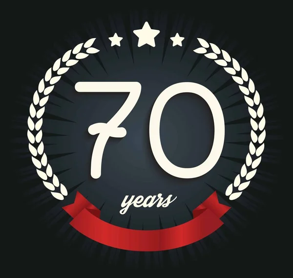 Bandiera del settantesimo anniversario. Logo del 70esimo anniversario . — Vettoriale Stock