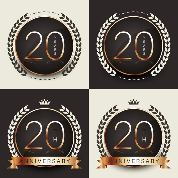 Dwadzieścia lat rocznica obchodów logotyp. 20 rocznica logo kolekcji. — Wektor stockowy
