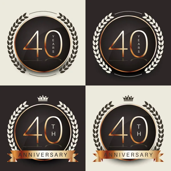 40 anni di celebrazione logotipo anniversario. Collezione logo 40esimo anniversario . — Vettoriale Stock