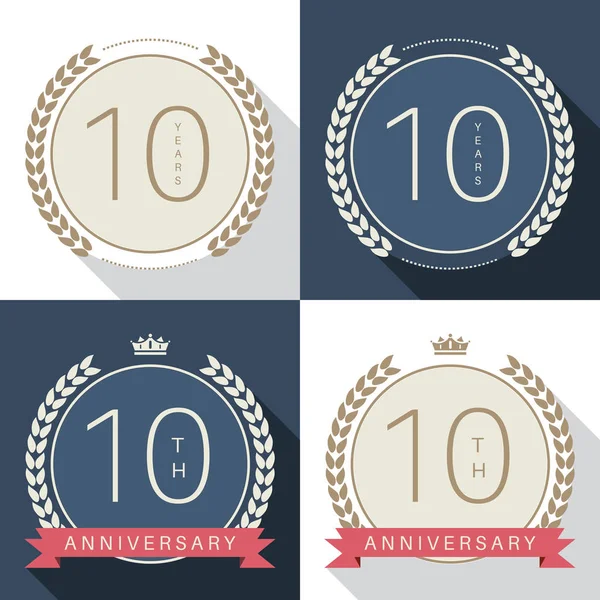 Logotipo de la celebración del aniversario de diez años. Colección logo 10º aniversario . — Vector de stock