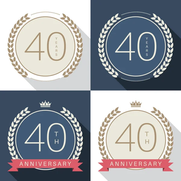 40 Jahre Jubiläumsfeier. 40 Jahre Logo-Kollektion. — Stockvektor