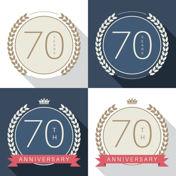 Logotipo della celebrazione del settantesimo anniversario. Collezione logo 70esimo anniversario . — Vettoriale Stock