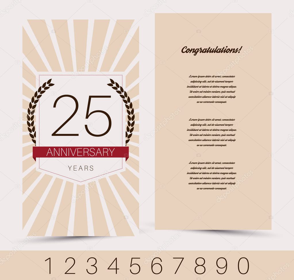 Anniversary invitation/greeting card. 