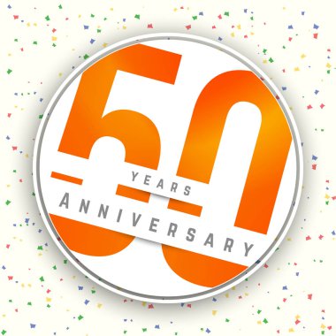 Elli yıl yıldönümü afiş. 50 yıldönümü logosu. 