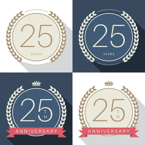 Логотип празднования 25-летия. Коллекция логотипов 25 лет . — стоковый вектор