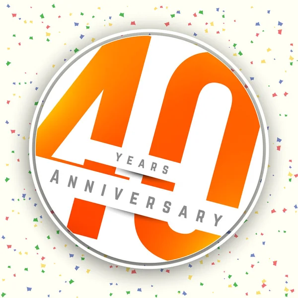 Forty years anniversary banner. 40th anniversary logo. — Stock Vector