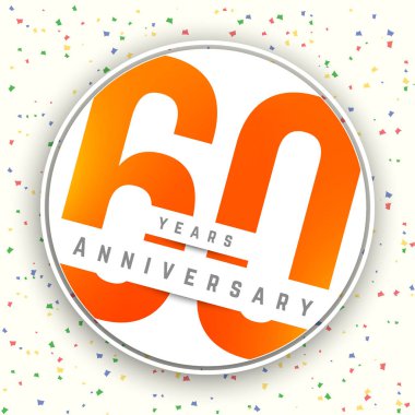 Altmış yıl yıldönümü afiş. 60 yıldönümü logosu. 