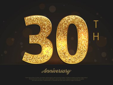 30 dekore edilmiş yıldönümü tebrik/davetiye kartı şablonu.