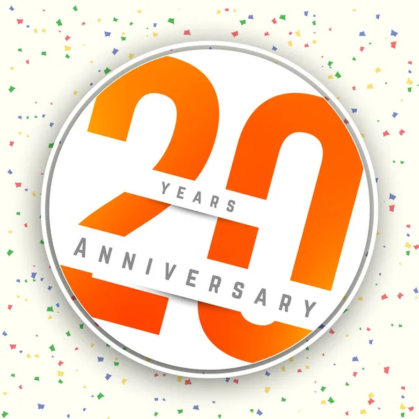 20 年周年記念バナー。20 周年記念ロゴ. — ストックベクタ