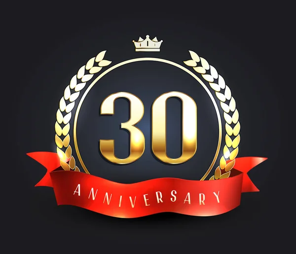 Faixa de aniversário de 30 anos. Logotipo de aniversário 30 . —  Vetores de Stock