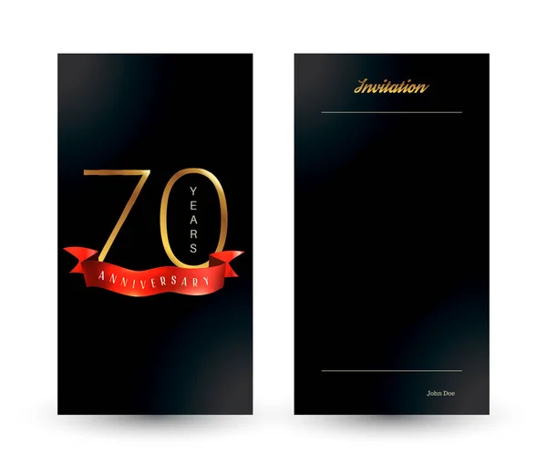 Modèle de carte de vœux / invitation décorée pour le 70e anniversaire . — Image vectorielle