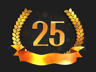 Yirmi beş yıl yıldönümü afiş. 25 yıldönümü logosu. 