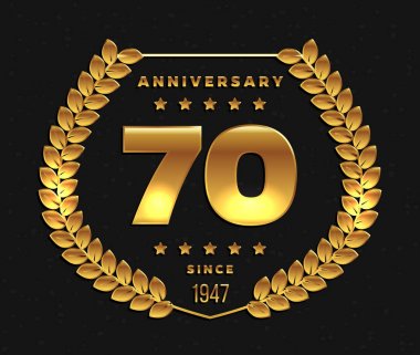 Seventy years anniversary banner. 70th anniversary logo. clipart