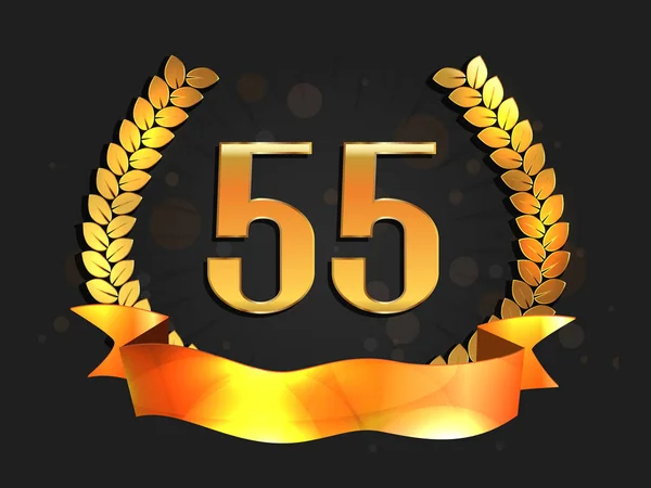 Fifty five years anniversary banner. 55th anniversary logo. — Stock Vector