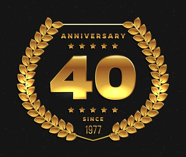 Σαράντα χρόνια επέτειο πανό. 40η επέτειος λογότυπο. — Διανυσματικό Αρχείο