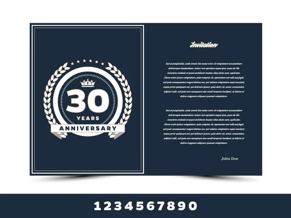 Anniversary invitation/greeting card template. — Stock Vector