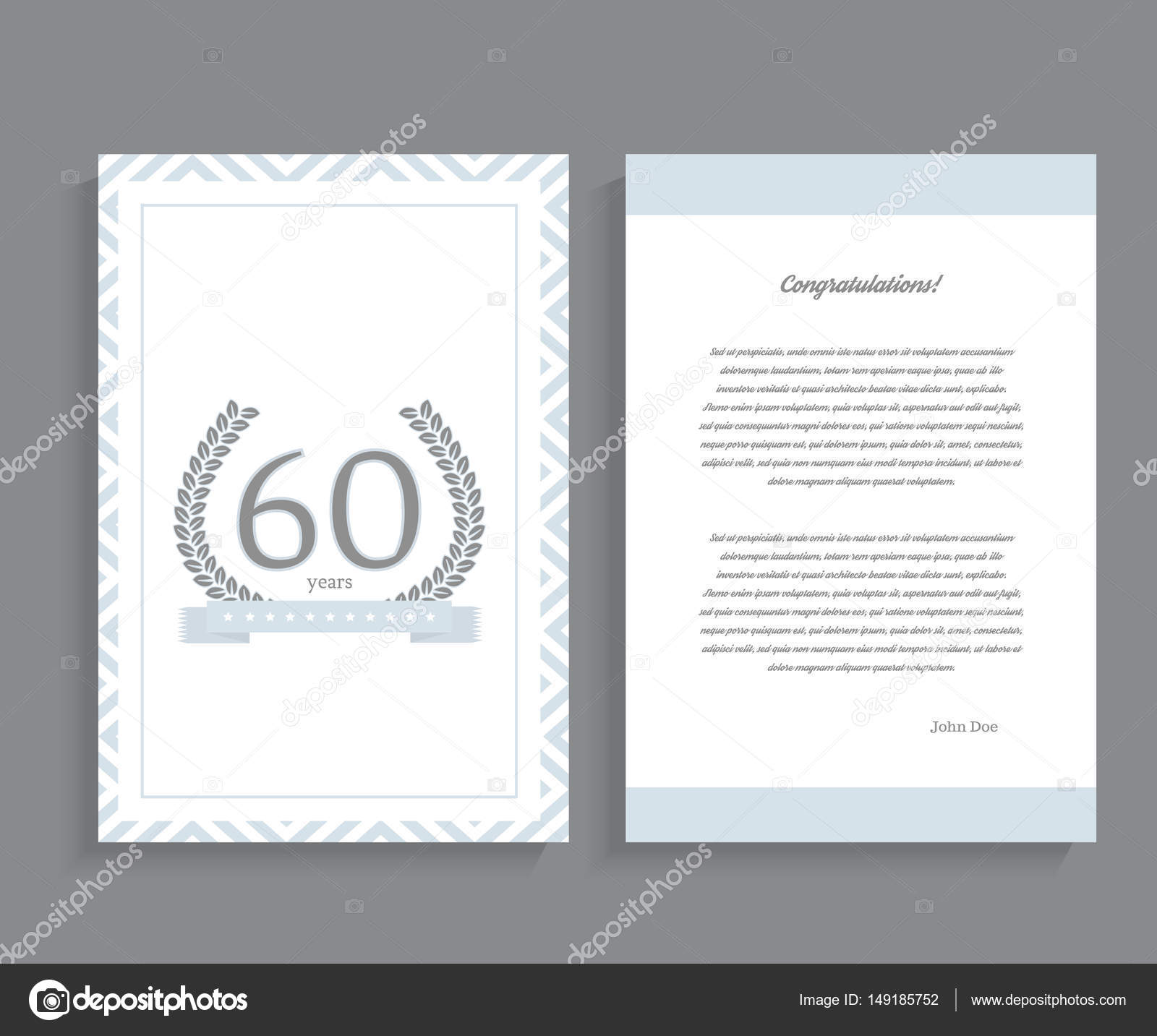 Goede 60th anniversary decorated greeting / invitation card template JE-07