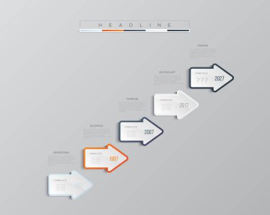 Vektör Infographic şablonu. İş kavramı 5 seçeneği ile. İçerik, diyagram, akış şeması, adımları, parçalar, zaman çizelgesi infographics, iş akışı düzen, grafik için.