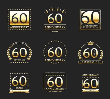 60 yıldönümü altın logo koymak. 