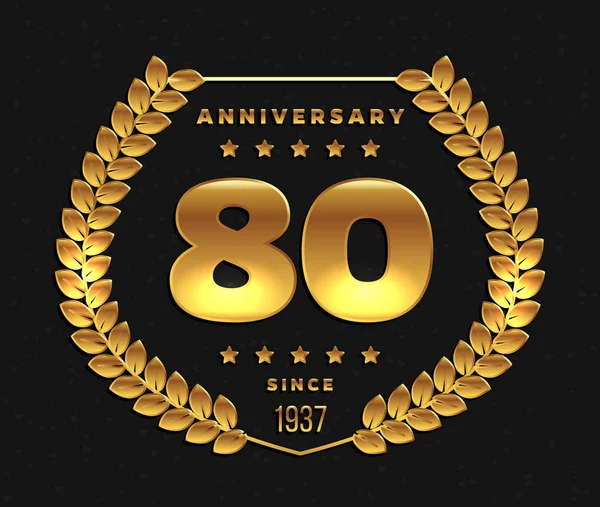 Логотип 80-летия. Векторная иллюстрация . — стоковый вектор